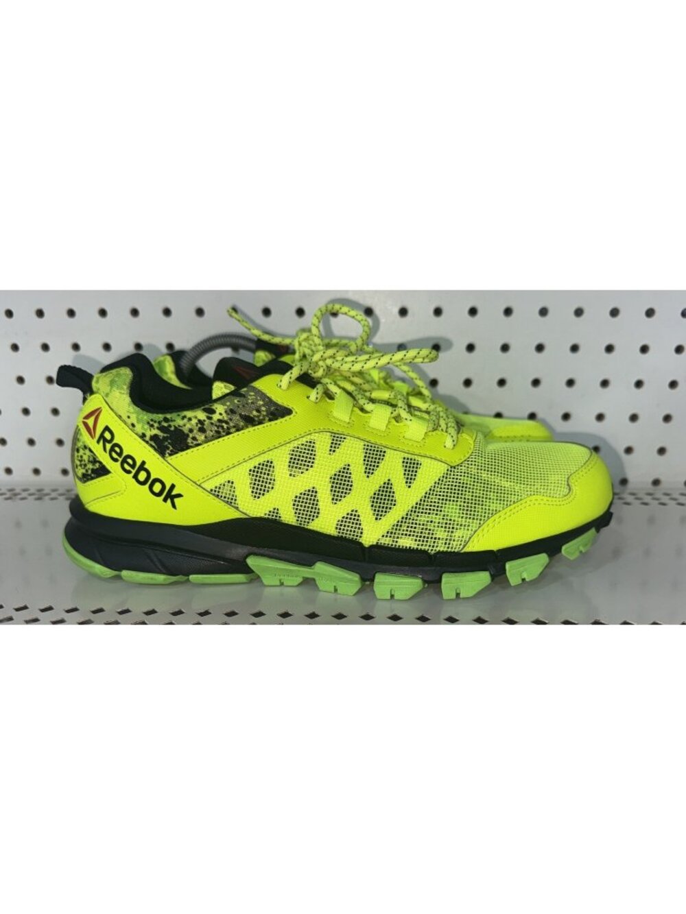 Reebok Trail Warrior Mens Athletic Trail Running Shoes Size 9 Neon Green Black